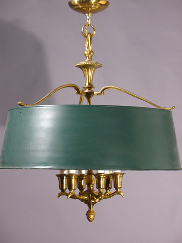Pair of 6-Light Tole Chandeliers